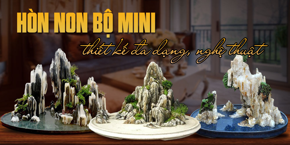 Hòn  non bộ mini: điểm nhấn xanh mát cho không gian